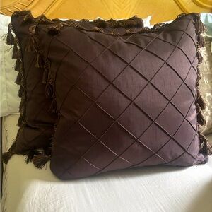 Brown Decorative Designer Pillows with Tassels